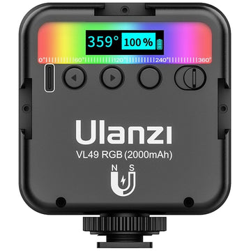 Ulanzi VL49 RGB Video Lights Mini LED Camera Light 2000mAh Rechargable LED Panel Lamp Photo Video Lighting  for Youtube Tik tok